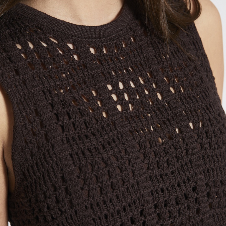 Crochet knit top "Mila" Brown